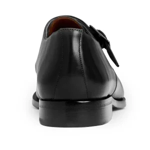 Bruno Magli Dress Shoes^Collezione Vilante Leather Single Strap Monk Loafer-Black Black Leather