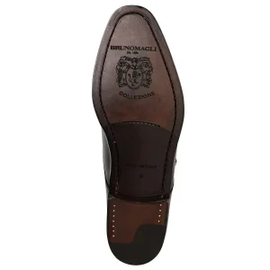 Bruno Magli Dress Shoes^Collezione Vilante Leather Single Strap Monk Loafer-Black Black Leather