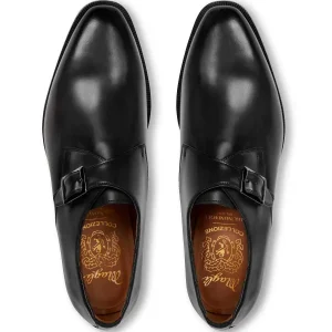 Bruno Magli Dress Shoes^Collezione Vilante Leather Single Strap Monk Loafer-Black Black Leather