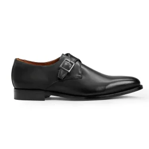 Bruno Magli Dress Shoes^Collezione Vilante Leather Single Strap Monk Loafer-Black Black Leather