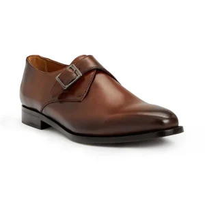 Bruno Magli Dress Shoes^Collezione Vilante Leather Single Strap Monk Loafer Brown