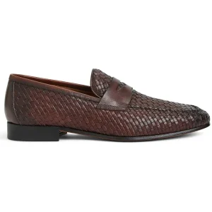 Bruno Magli Dress Shoes^Manfredo Slip On Loafer Leather Brown Woven