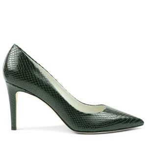 Bruno Magli Evening^Telma Snake-Print Leather Pointed-Toe Pump - Emerald Emerald Viper