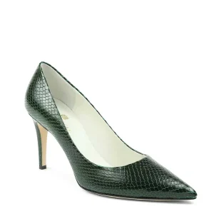 Bruno Magli Evening^Telma Snake-Print Leather Pointed-Toe Pump - Emerald Emerald Viper