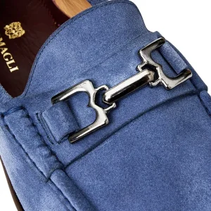 Bruno Magli Casual Shoes^Trieste Classic Suede Moccasin Light Blue Suede