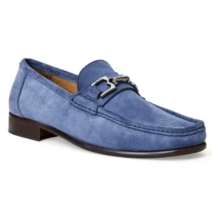 Bruno Magli Casual Shoes^Trieste Classic Suede Moccasin Light Blue Suede