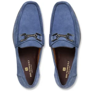 Bruno Magli Casual Shoes^Trieste Classic Suede Moccasin Light Blue Suede